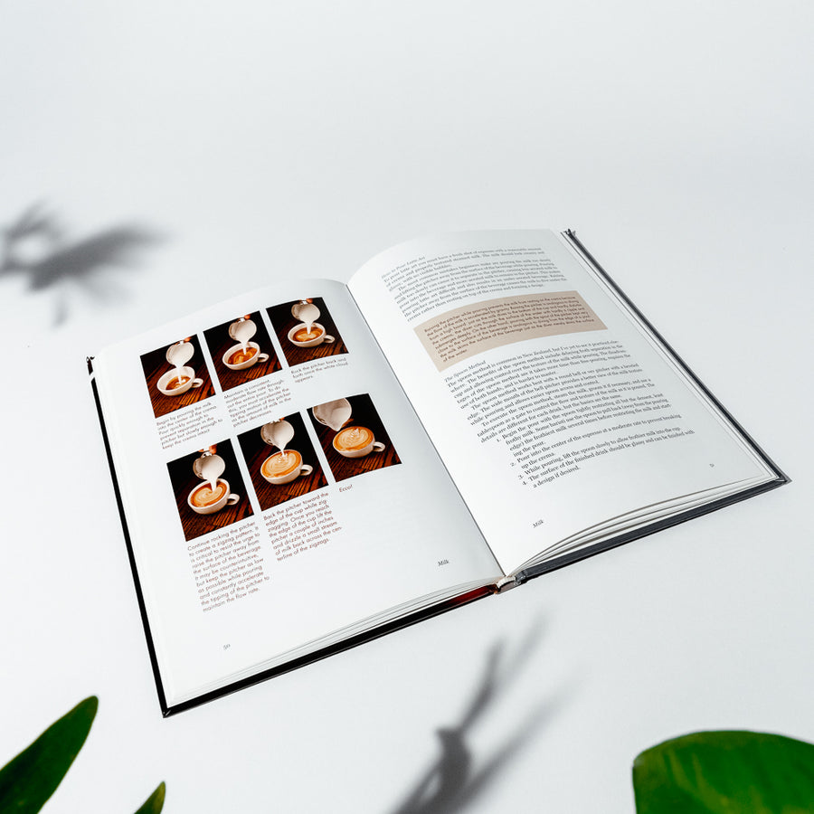 Latte art section of The Professional Barista's Handbook by Scott Rao